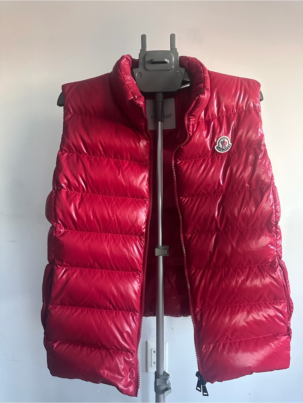 Moncler Glossy Red Quilted Down Vest